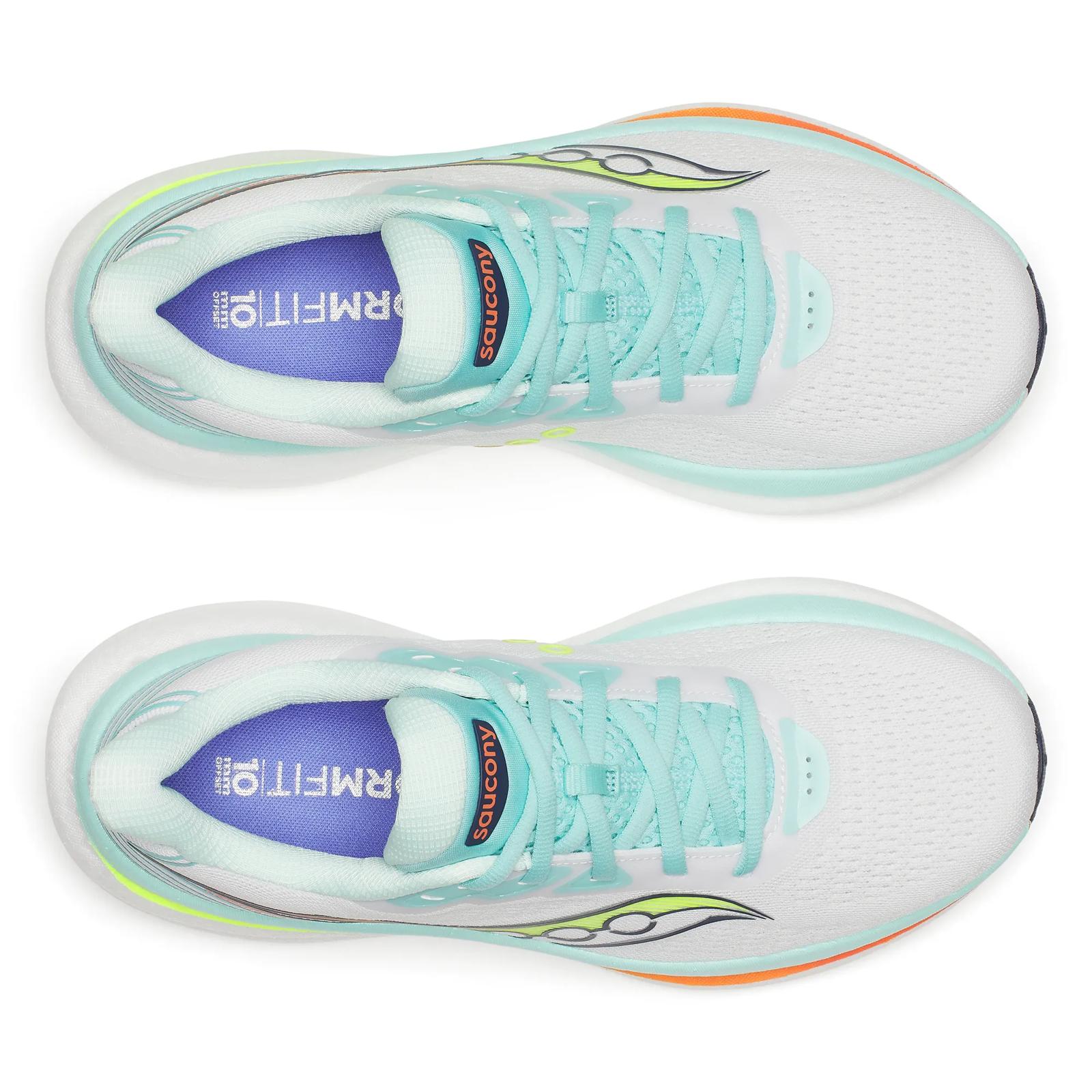 Saucony Triumph 23 Women Regular in White / Aqua running shoe photo 5 | MotionLab