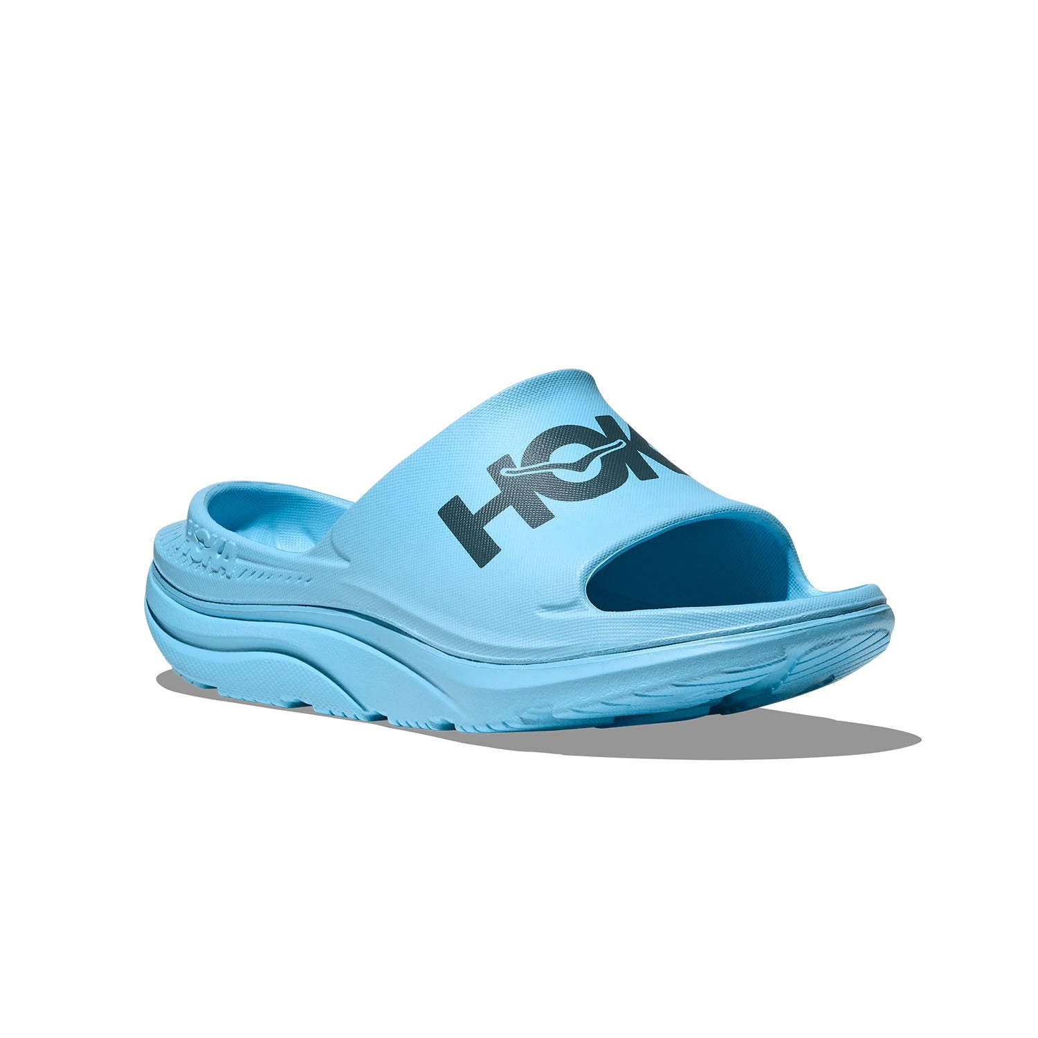 Hoka Ora Athletic Slide Unisex in Soaring Blue / Faded Navy running shoe photo 62 | MotionLab