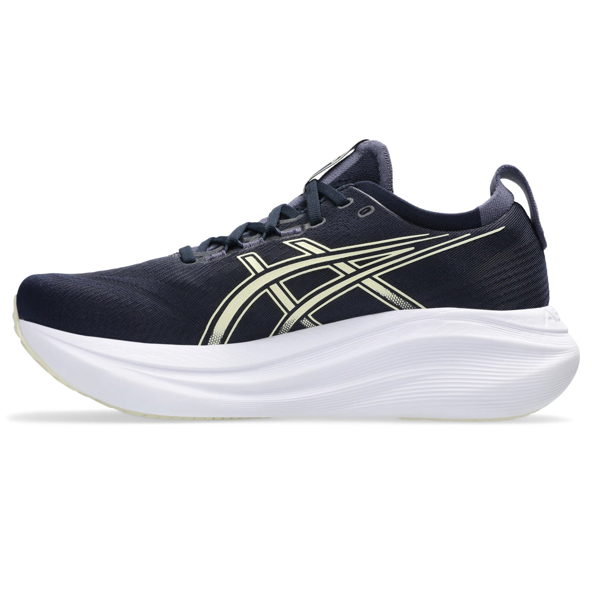 ASICS Gel Nimbus 27 Men Regular in Midnight / Vanilla — right side view | MotionLab