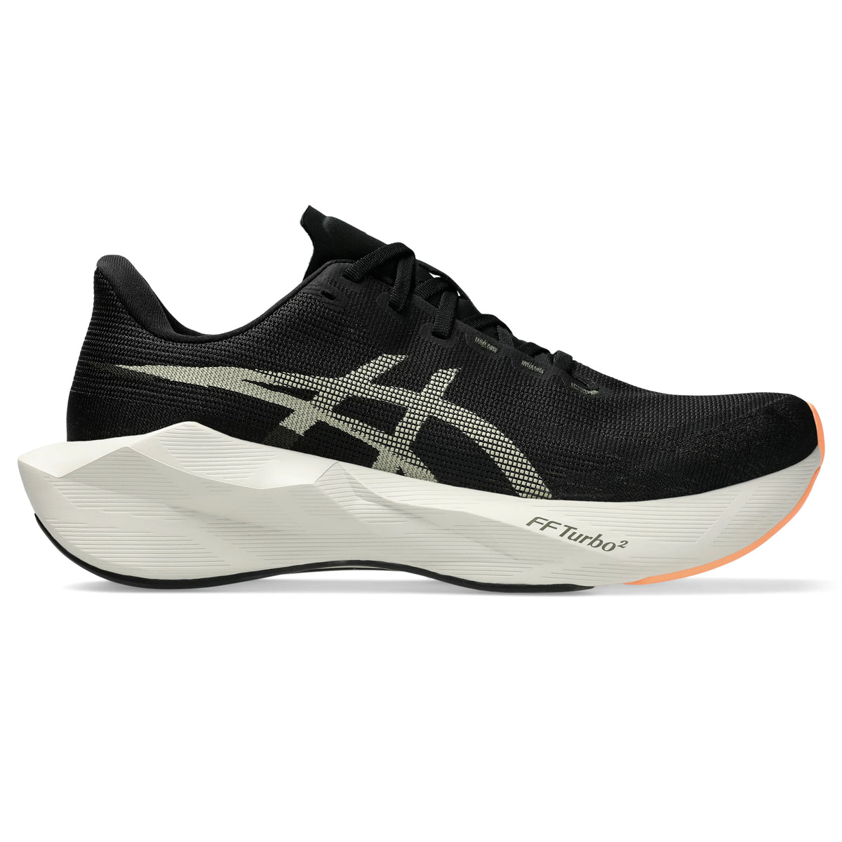 ASICS Novablast 6 Men Regular in Black / Khaki — opposite side view | MotionLab