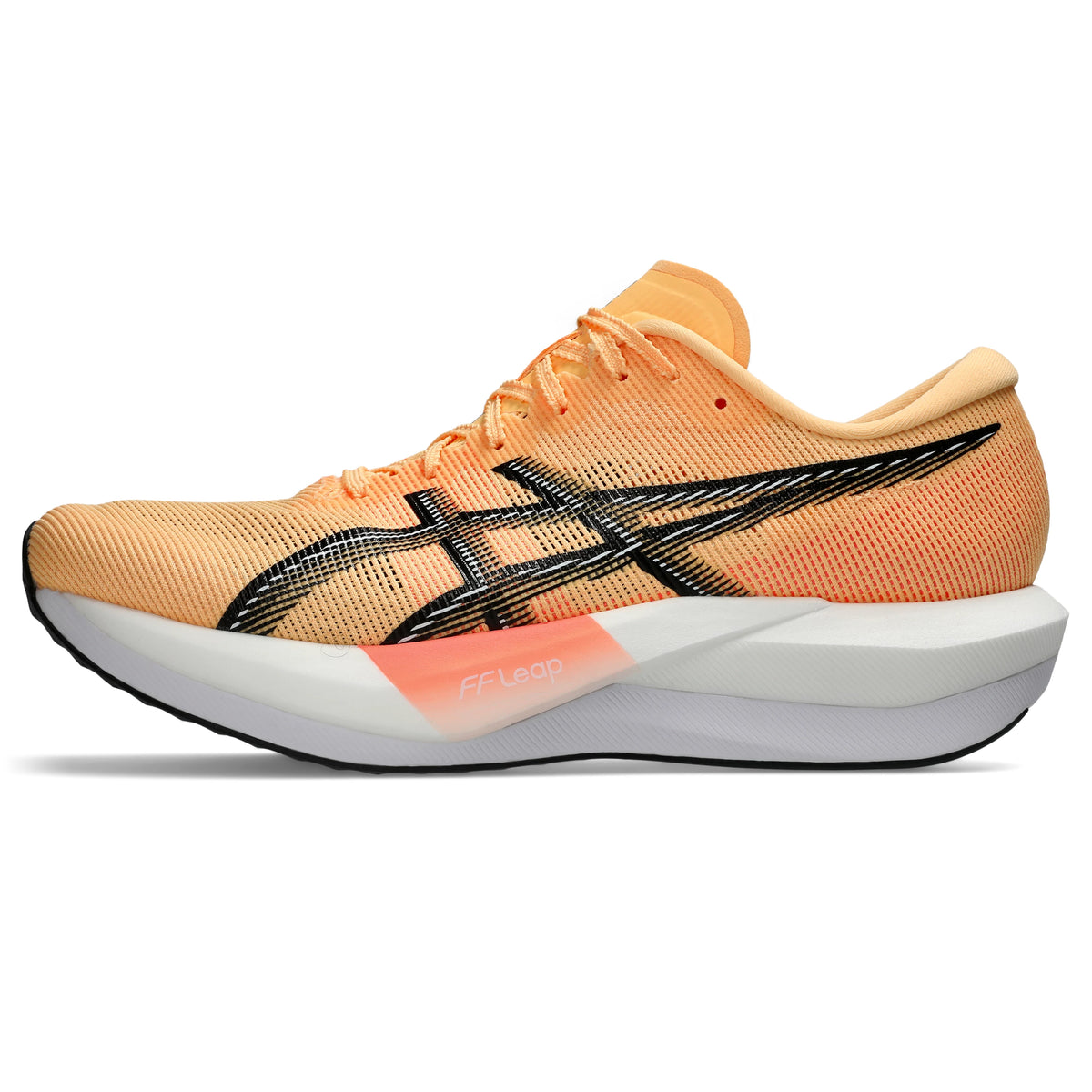 ASICS Magic Speed 5 Unisex Regular in Orange Glow / Black — left side hero view | MotionLab