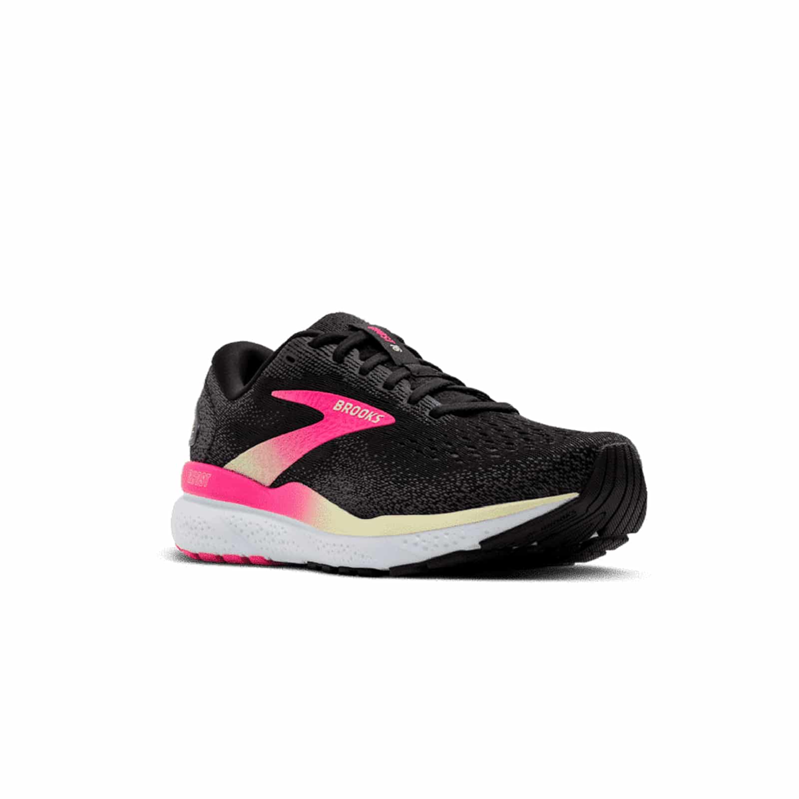 Brooks Ghost 16 Women Black Wide in Black / Pink / Yellow running shoe photo 2 | MotionLab
