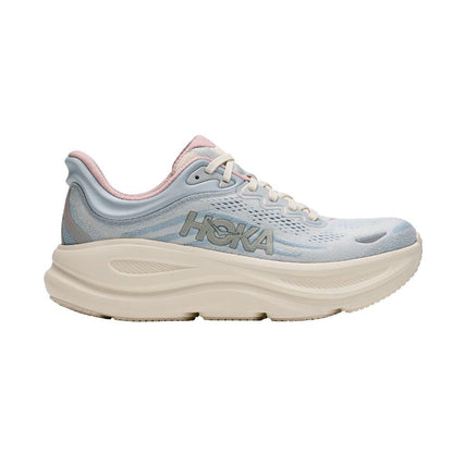 HOKA Bondi 9 GLM Women Wide in Alabaster / Mineral Blue running shoe photo 1 | MotionLab