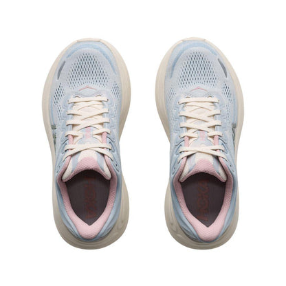 HOKA Bondi 9 GLM Women Wide in Alabaster / Mineral Blue running shoe photo 2 | MotionLab