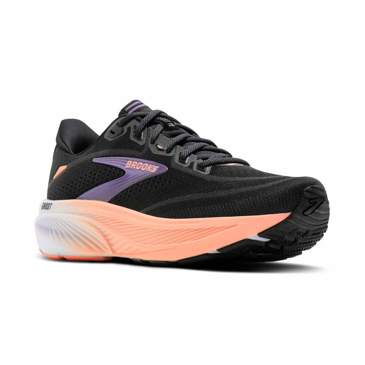 Brooks Ghost 18 Women Regular in Black / Mulled Grape / Peach running shoe photo 2 | MotionLab