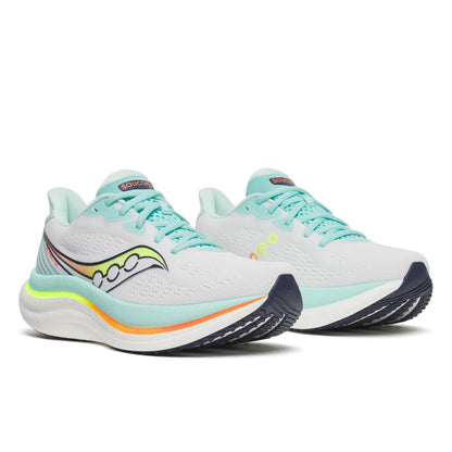 Saucony Triumph 23 Women Regular in White / Aqua running shoe photo 2 | MotionLab