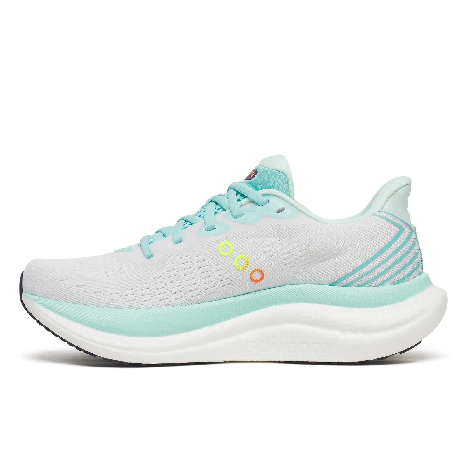 Saucony Triumph 23 Women Regular in White / Aqua running shoe photo 3 | MotionLab