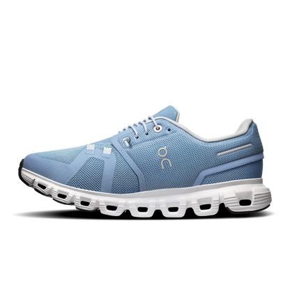 On Cloud 6 Women Chambray White shoe, view 04, style 3WF10061508