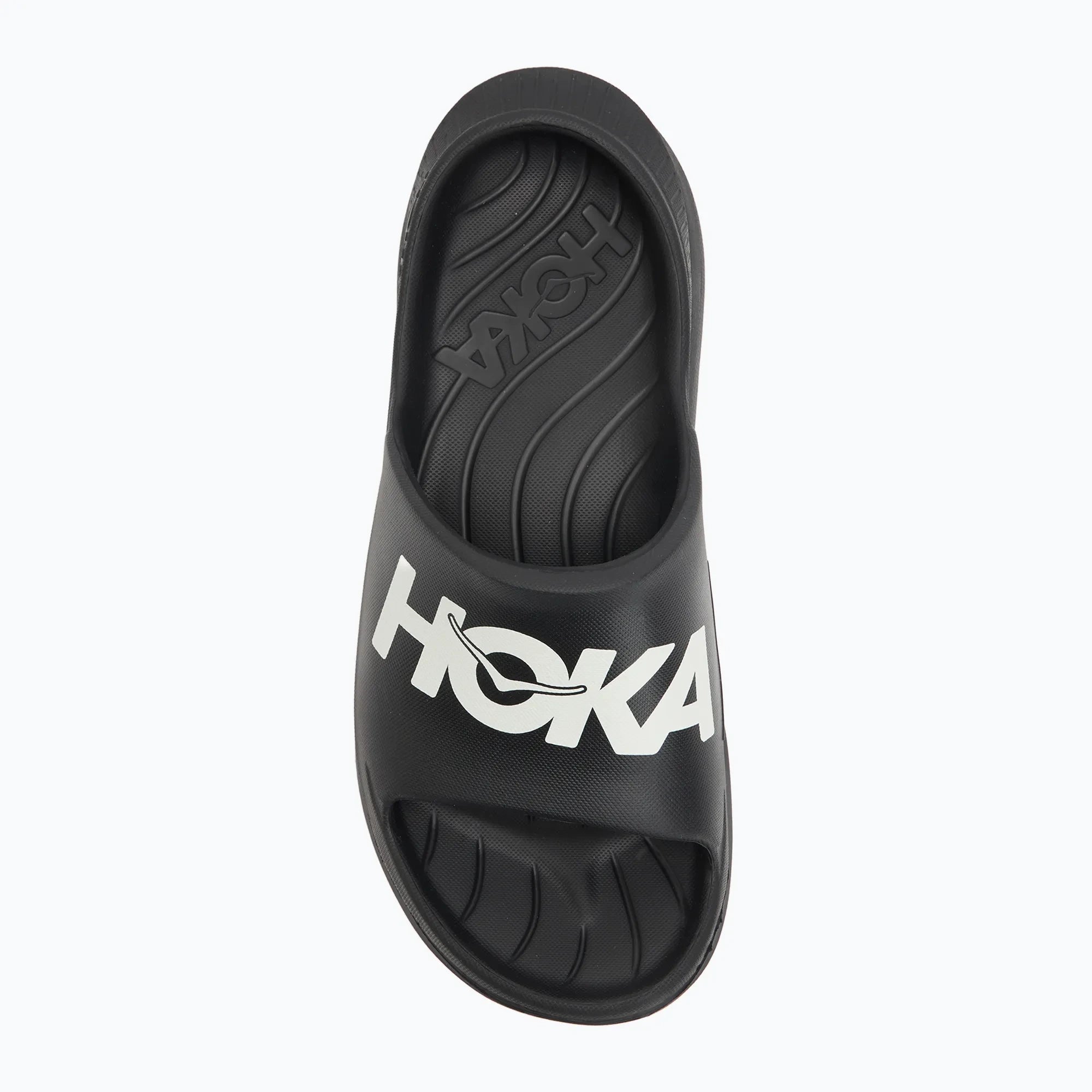 Hoka Ora Athletic Slide Unisex in Black / White running shoe photo 55 | MotionLab