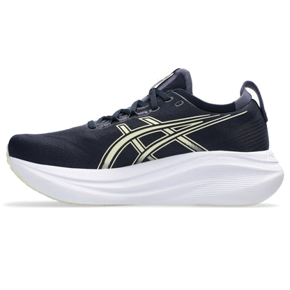 ASICS Gel Nimbus 27 Men Regular in Midnight / Vanilla — right side view | MotionLab