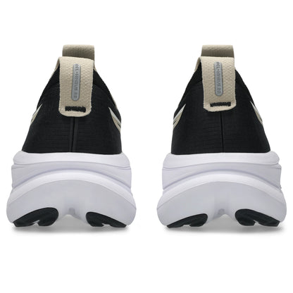 ASICS Gel-Nimbus 28 Men Wide in Black / Feather Grey — back view | MotionLab