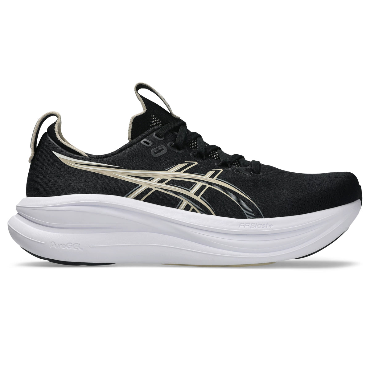 ASICS Gel-Nimbus 28 Men Wide in Black / Feather Grey — opposite side view | MotionLab