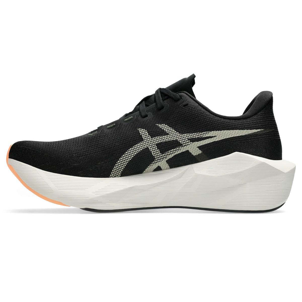 ASICS Novablast 6 Men Regular in Black / Khaki — right side view | MotionLab