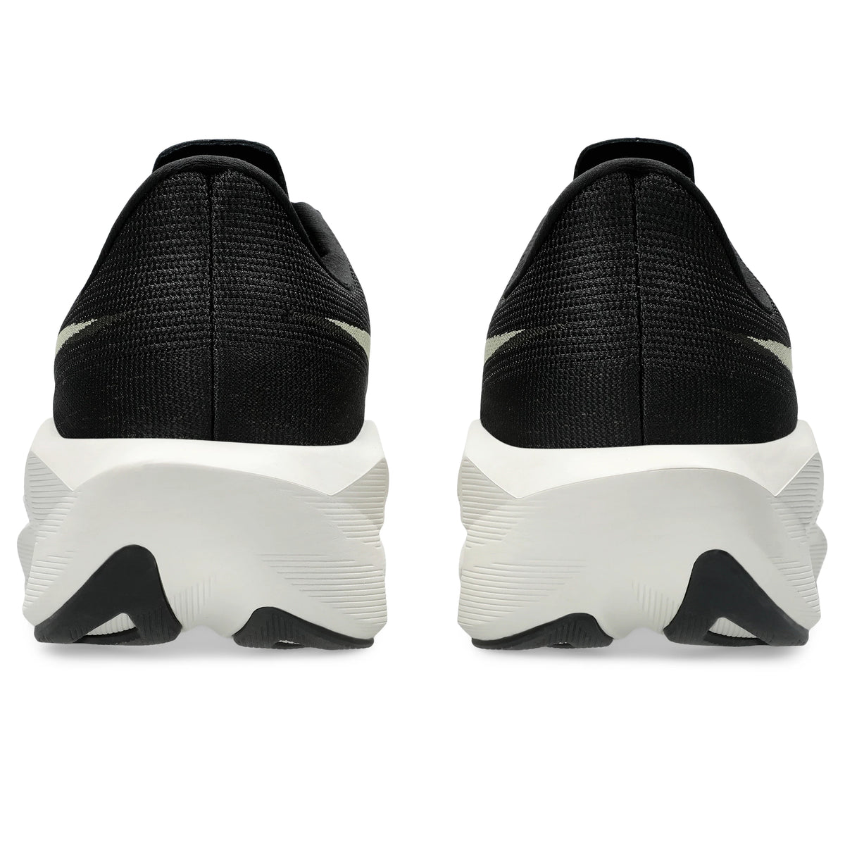 ASICS Novablast 6 Men Regular in Black / Khaki — back view | MotionLab