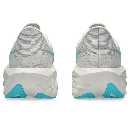 ASICS Novablast 6 Women Regular in Soft Oat / Energy Aqua — back view | MotionLab