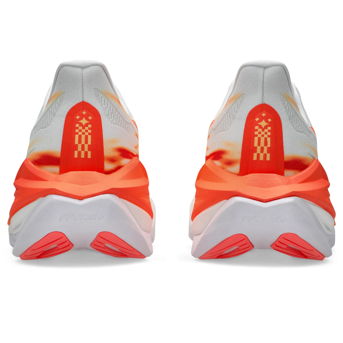 ASICS Superblast 3 Unisex Regular in White / Orange Glow — back view | MotionLab