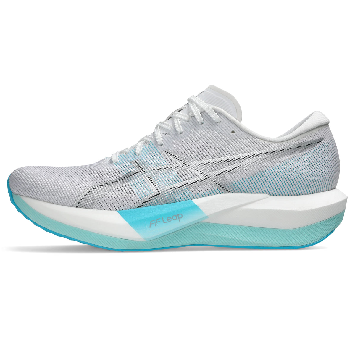 ASICS Magic Speed 5 Unisex Regular in White / Pure Silver — left side hero view | MotionLab