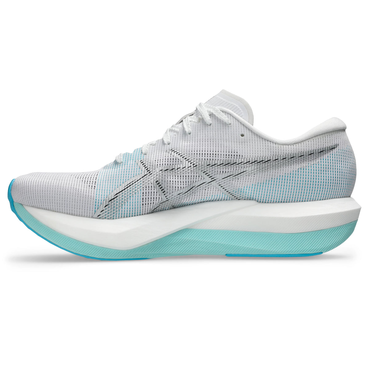 ASICS Magic Speed 5 Unisex Regular in White / Pure Silver — right side view | MotionLab