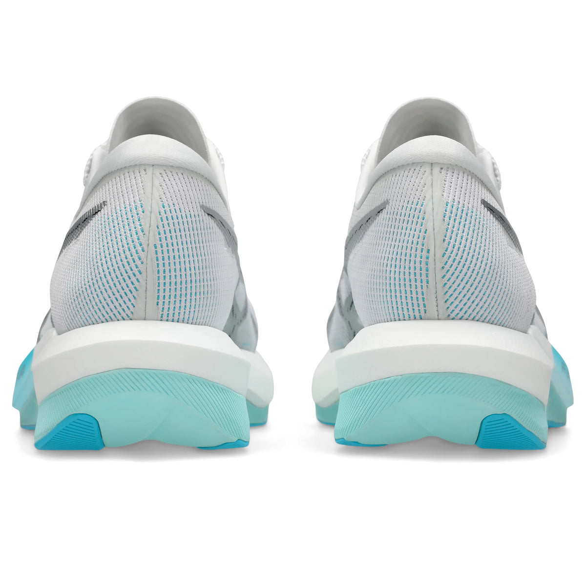 ASICS Magic Speed 5 Unisex Regular in White / Pure Silver — back view | MotionLab