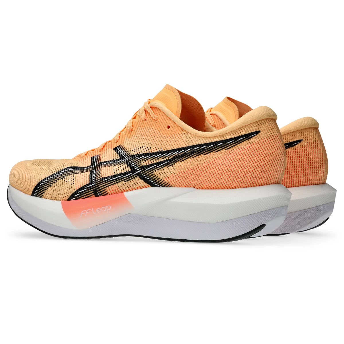 ASICS Magic Speed 5 Unisex Regular in Orange Glow / Black — opposite front angle view | MotionLab