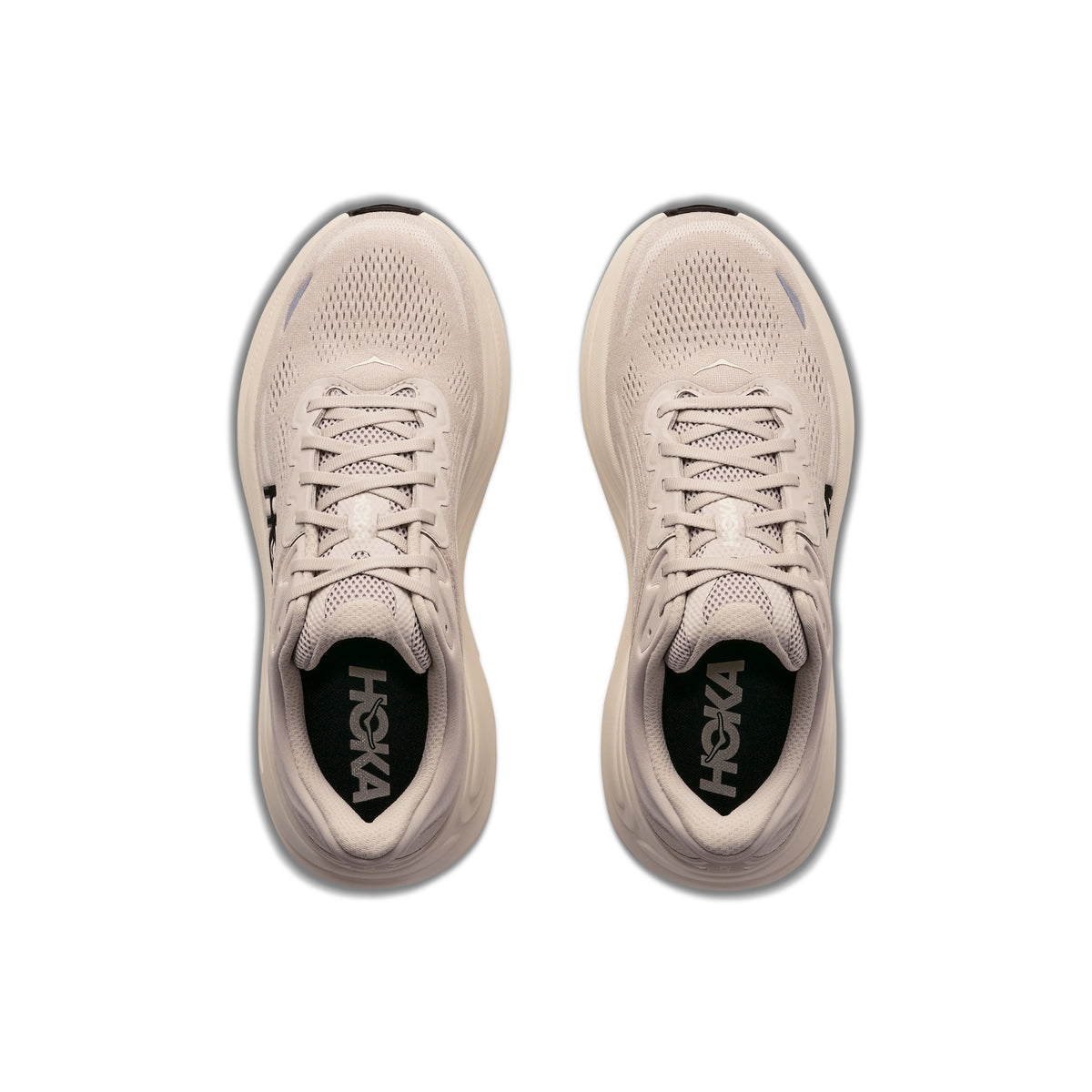 HOKA Bondi 9 Men Regular in River Rock Grey / Alabaster — angle 2 view | MotionLab