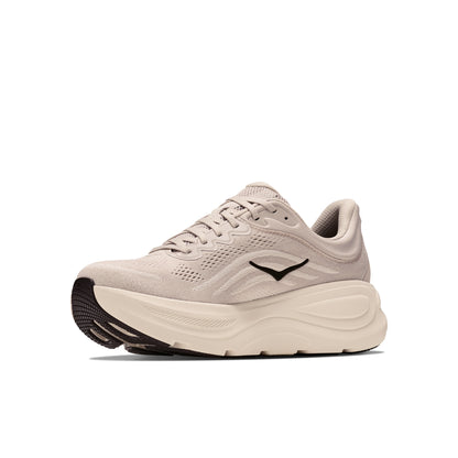 HOKA Bondi 9 Men Regular in River Rock Grey / Alabaster — angle 3 view | MotionLab