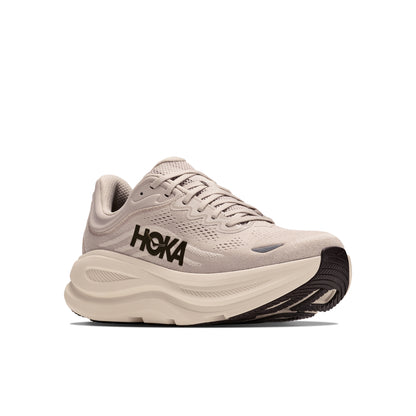 HOKA Bondi 9 Men Regular in River Rock Grey / Alabaster — angle 6 view | MotionLab