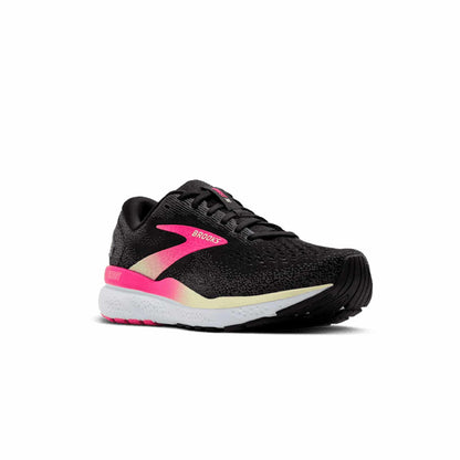 Brooks Ghost 16 Women Black Wide in Black / Pink / Yellow running shoe photo 2 | MotionLab